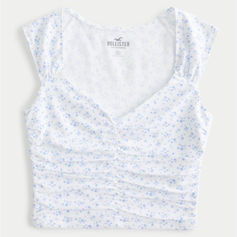 Hollister Ruched Cap Sleeve Top